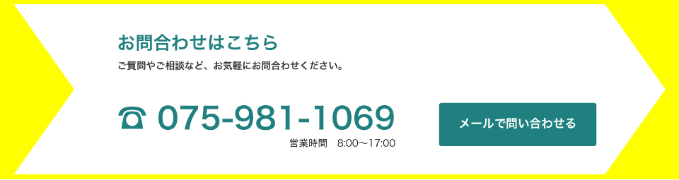 お問合わせはこちら
075-981-1069